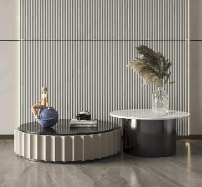 现代大理石茶几3D模型下载